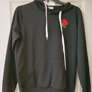 Rose patch lightweight hoodie